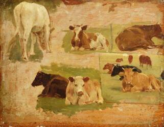 Étude des vaches (Eugène Boudin) - Muzeo.com
