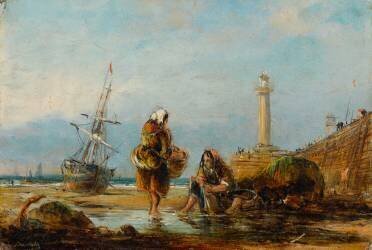 Femmes de pêcheurs au bord de la mer (George Hyde Chambers) - Muzeo.com