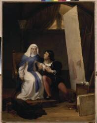 Filipo Lippi amoureux de la religieuse qui lui servait de modèle ou Filipo Lippi et Lucrezia Buti (Paul Delaroche) - Muzeo.com