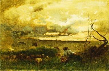 Coucher de soleil doré (George Inness) - Muzeo.com