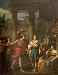 Hector détermine Pâris à prendre les armes (Joseph Marie Vien) - Muzeo.com