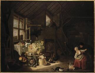 Intérieur de ferme (Hendrick Maartensz Sorgh) - Muzeo.com