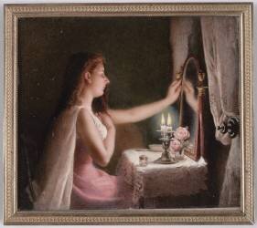 Jeune femme assise devant sa table de toilette (anonyme) - Muzeo.com