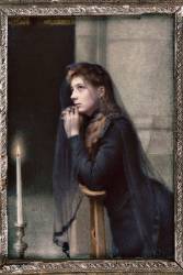 Jeune fille en deuil en prière (anonyme) - Muzeo.com
