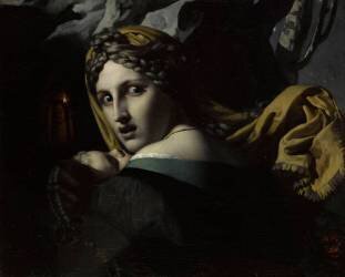 Jeune mère fuyant, un enfant dans les bras (anonyme) - Muzeo.com