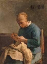 La couseuse (Jean-François Millet) - Muzeo.com