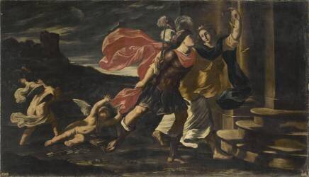 La justice conduisant un guerrier au temple (anonyme) - Muzeo.com