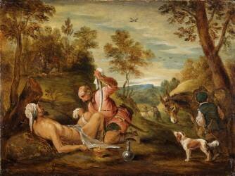 Le bon samaritain (David Teniers le Jeune) - Muzeo.com