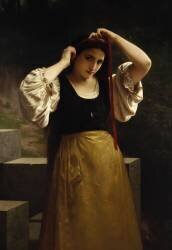 Le ruban rouge (William Bouguereau) - Muzeo.com