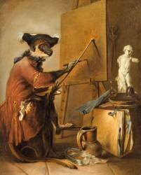 Le Singe peintre (Jean Siméon Chardin) - Muzeo.com
