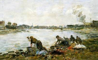 Les blanchisseuses (Eugène Boudin) - Muzeo.com