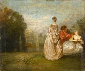Les Deux cousines (Antoine Watteau) - Muzeo.com