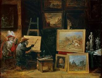 Les peintre singes (David Teniers le Jeune) - Muzeo.com
