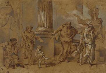 L'expulsion de Hagar (Giovanni Benedetto Castiglione) - Muzeo.com