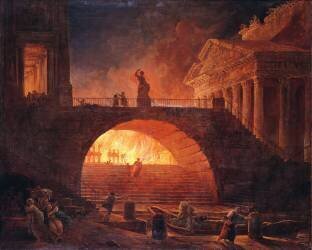 L'incendie de Rome (Hubert Robert) - Muzeo.com