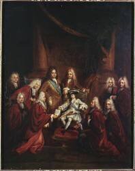 Louis XV octroyant des lettres de noblesse au Corps de Ville, en 1716 (Louis Boullogne le Jeune) - Muzeo.com