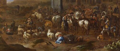 Marché aux bestiaux (détail) (Jan Frans Soolmaker) - Muzeo.com