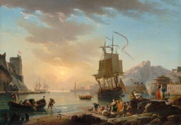 Marine, soleil couchant (Joseph Vernet) - Muzeo.com
