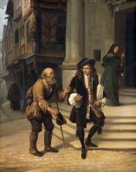 Molière faisant l'aumône (Edouard Pingret) - Muzeo.com