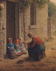 Nourrir les jeunes (Jean-François Millet) - Muzeo.com