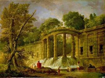 Pavillon avec cascade (Hubert Robert) - Muzeo.com