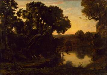 Paysage au chevrier (Jean-Baptiste Camille Corot) - Muzeo.com