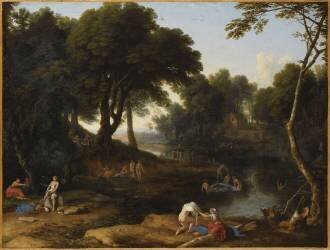 Paysage aux baigneuses (Laurent de La Hyre) - Muzeo.com