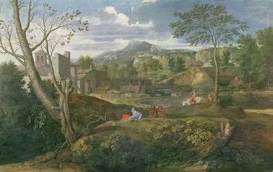 Paysage avec bâtiments (Nicolas Poussin) - Muzeo.com