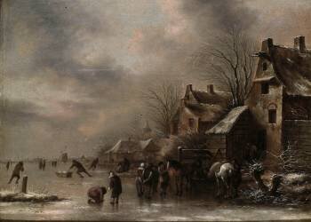 Paysage d'hiver (Nicolaes Molenaer) - Muzeo.com