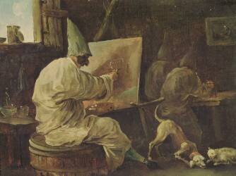 Polichinelles peintres (Hubert Robert) - Muzeo.com