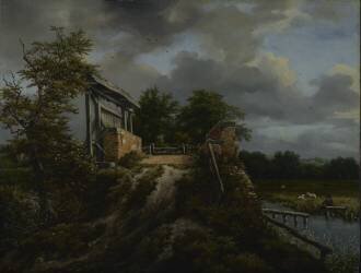 Pont avec écluse (Jacob Isaakszoon van Ruisdael) - Muzeo.com