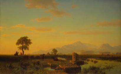 Ruins of Paestum (Albert Bierstadt) - Muzeo.com