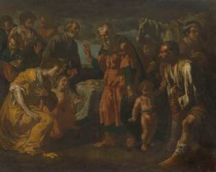 Scène biblique (Maître de l'Annonce aux...) - Muzeo.com