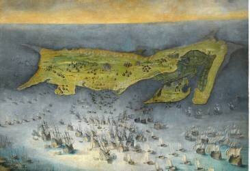 Siège de la citadelle de Saint-Martin dans l'île de Rhé, en 1625 (anonyme) - Muzeo.com