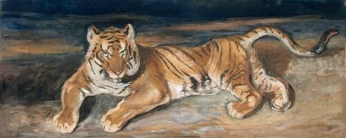 Tigre couché (Antoine-Louis Barye) - Muzeo.com