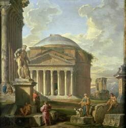 Vue du Panthéon (Giovanni Paolo Pannini) - Muzeo.com