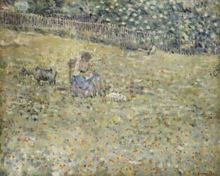 Femme et chèvre (Frederick Carl Frieseke) - Muzeo.com