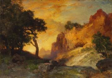 A Side Canyon (Thomas Moran) - Muzeo.com