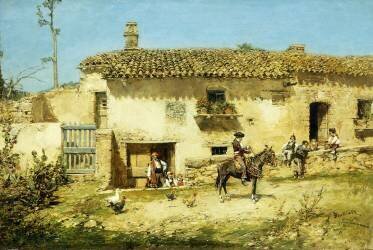 Une ferme espagnole (José Benlliure y Gil) - Muzeo.com