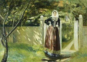 At the Garden Gate (Michael Peter Ancher) - Muzeo.com