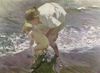 Bain de mer (Joaquin Sorolla y Bastida) - Muzeo.com