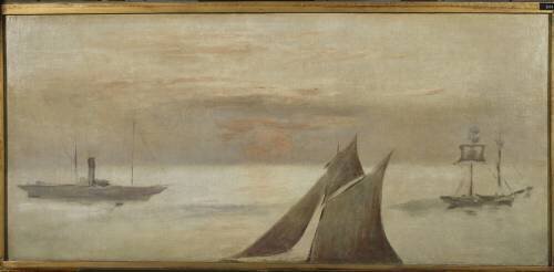 Bateaux en mer, soleil couchant (Edouard Manet) - Muzeo.com