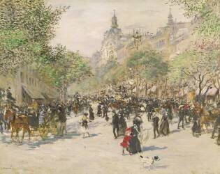 Boulevard Haussmann (Jean-François Raffaelli) - Muzeo.com