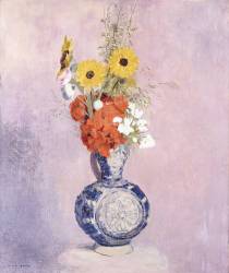 Bouquet de Fleurs dans un Vase Bleu (Odilon Redon) - Muzeo.com