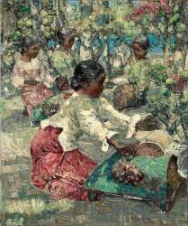 Burmese Lace Makers (Edward Atkinson Hornel) - Muzeo.com