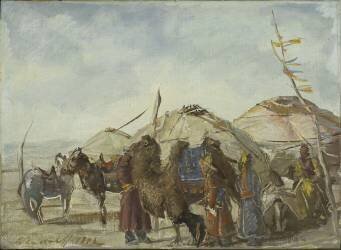 Campement mongol (Alexandre Iacovleff) - Muzeo.com