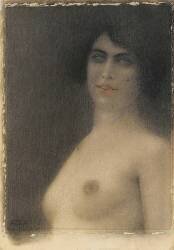 Des cheveux noirs (Fernand Khnopff) - Muzeo.com