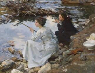 Deux filles pêchant (John Singer Sargent) - Muzeo.com