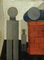 Deux personnes dans la construction en perspective (Franz Wihelm Seiwert) - Muzeo.com