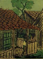 Deux Petites Gitanes devant une Cabane (Otto Mueller) - Muzeo.com